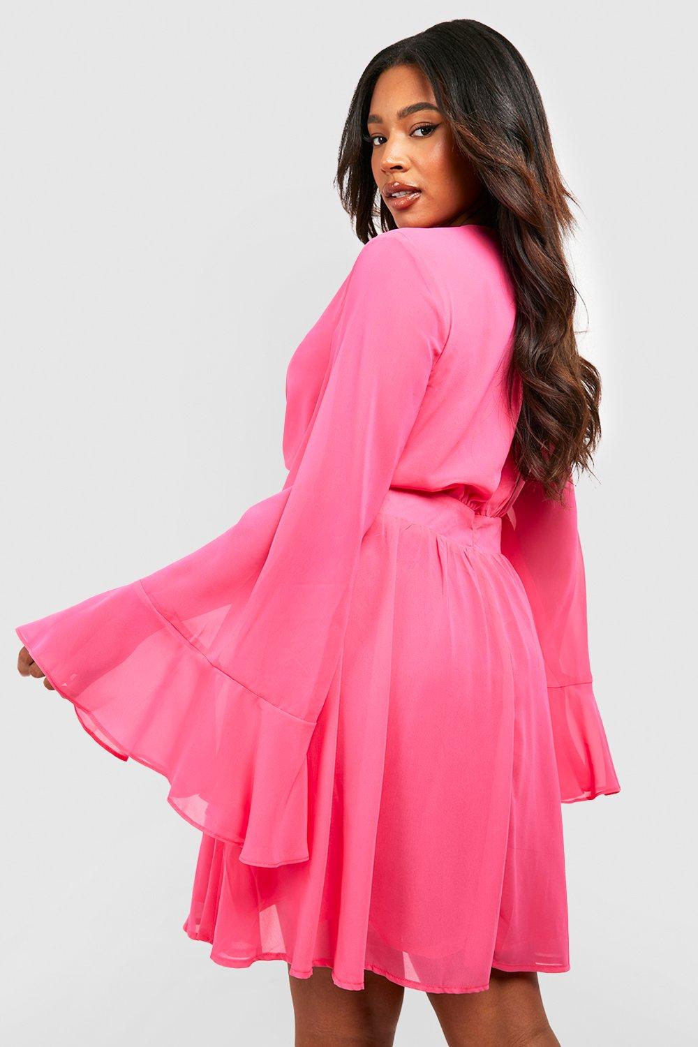 Chiffon bell 2025 sleeve dress